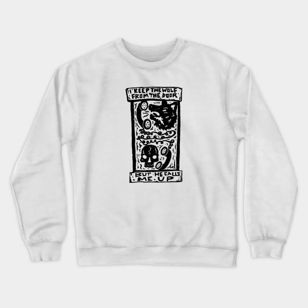 A Wolf At the Door Crewneck Sweatshirt by bangart